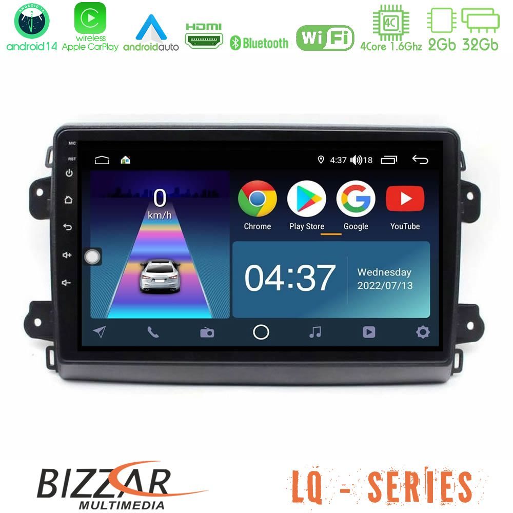 Bizzar LQ Series 4Core Android14 2+32GB Citroen/Fiat/Opel Navigation Multimedia Tablet 9" Με Carplay & Android Auto