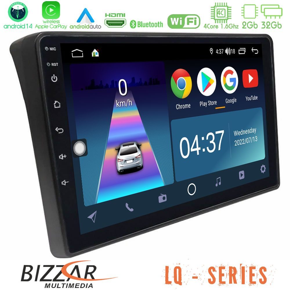 Bizzar LQ Series 4Core Android14 2+32GB Fiat Ducato/Citroen Jumper/Peugeot Boxer Navigation Multimedia Tablet 9" Με Carplay & Android Auto