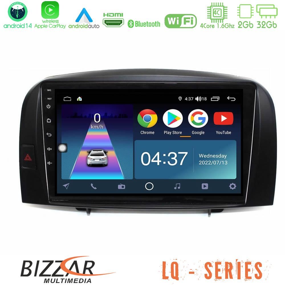 Bizzar LQ Series 4Core Android14 2+32GB Hyundai Sonata 2005-2009 Navigation Multimedia Tablet 10" Με Carplay & Android Auto