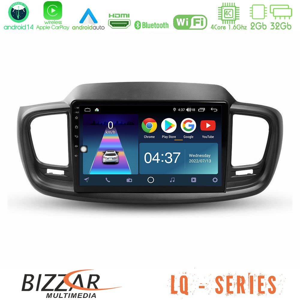 Bizzar LQ Series 4Core Android14 2+32GB Kia Sorento 2018-2021 Navigation Multimedia Tablet 9" Με Carplay & Android Auto