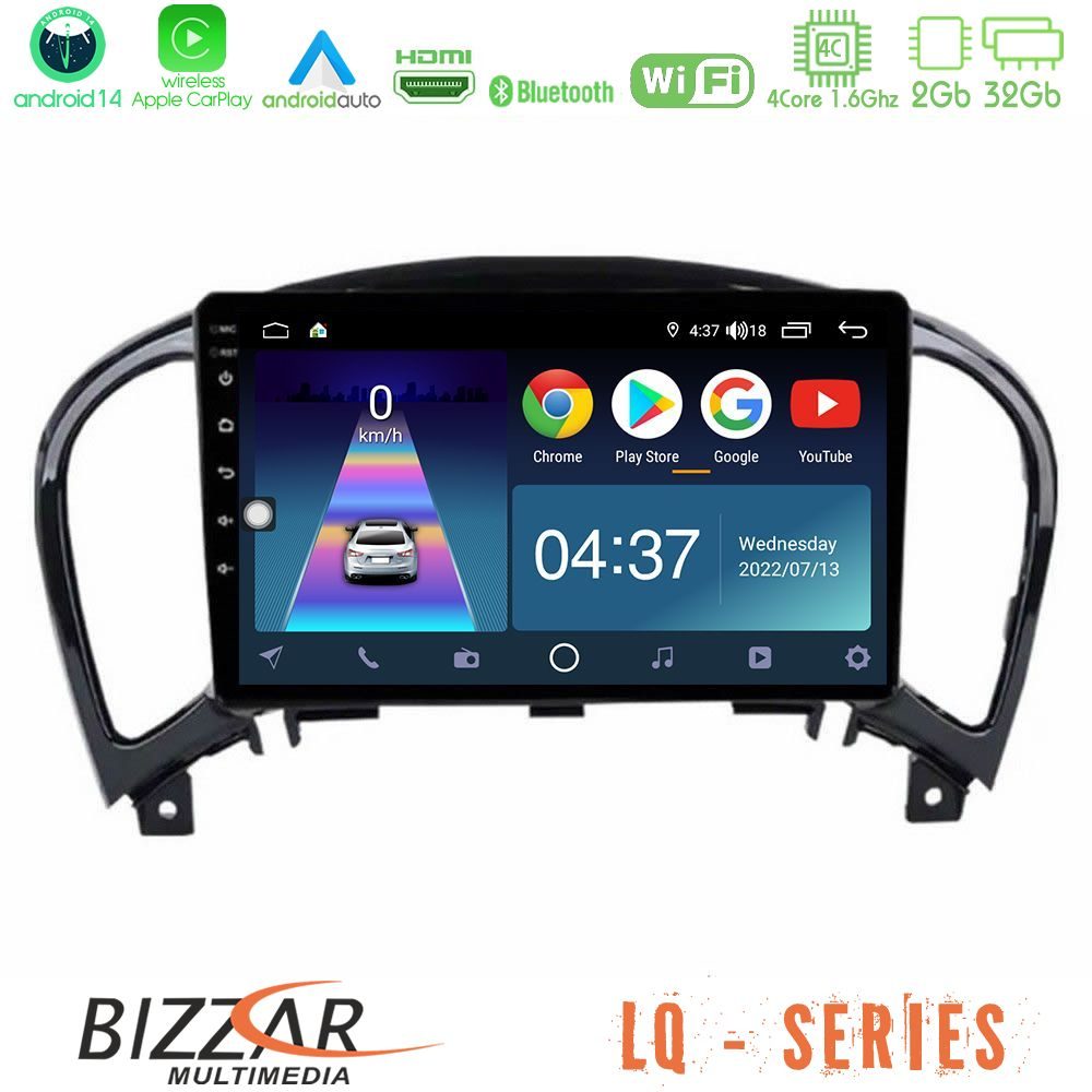 Bizzar LQ Series 4Core Android14 2+32GB Nissan Juke Navigation Multimedia Tablet 9" Με Carplay & Android Auto
