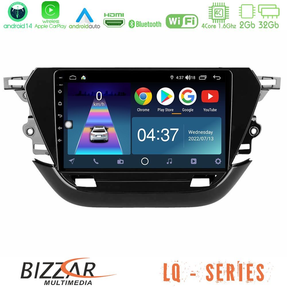 Bizzar LQ Series 4Core Android14 2+32GB Opel Corsa F 2019-2023 Navigation Multimedia Tablet 9" Με Carplay & Android Auto