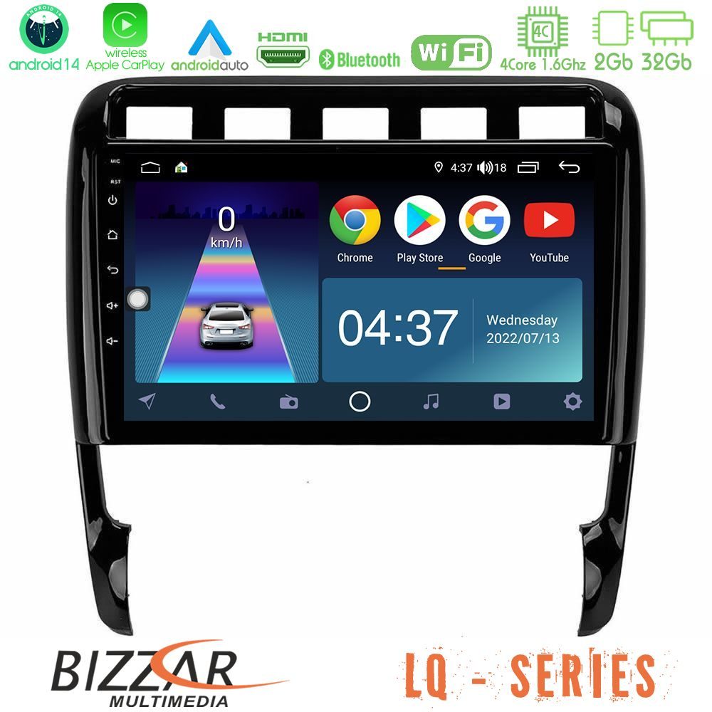 Bizzar LQ Series 4Core Android14 2+32GB Porsche Cayenne 2003-2010 Navigation Multimedia Tablet 9" Με Carplay & Android Auto