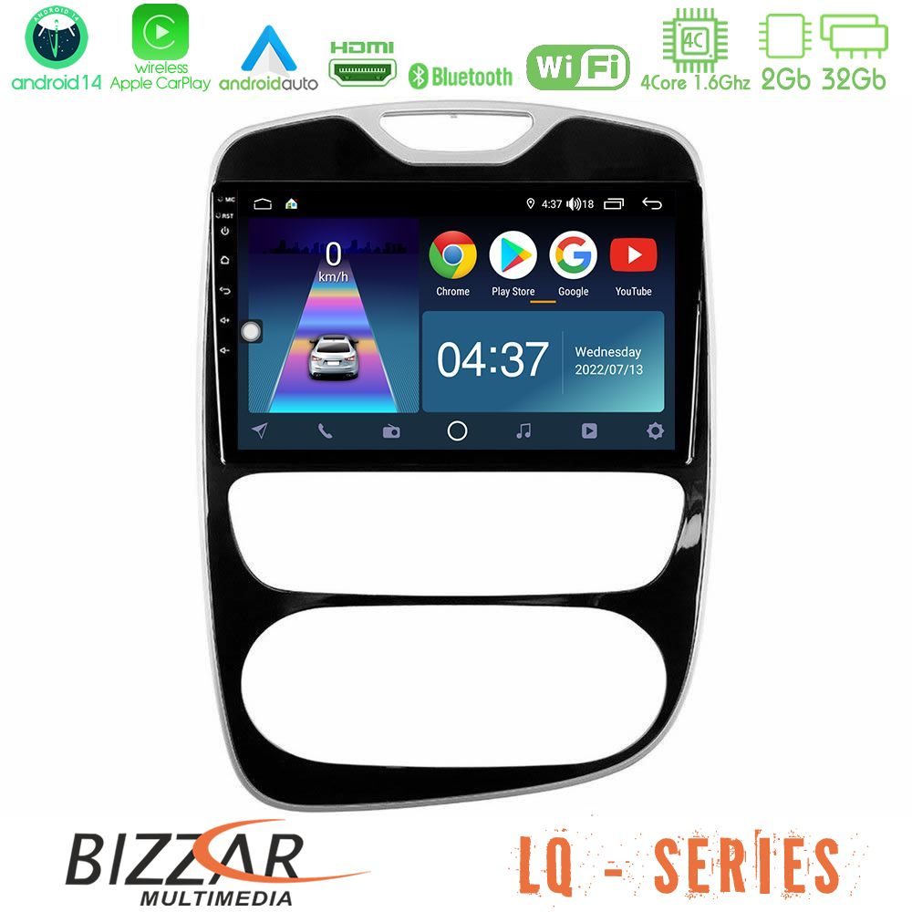 Bizzar LQ Series 4Core Android14 2+32GB Renault Clio 2016-2019 Navigation Multimedia Tablet 10" Με Carplay & Android Auto