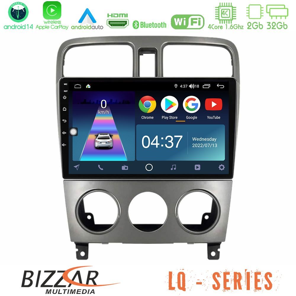 Bizzar LQ Series 4Core Android14 2+32GB Subaru Forester 2003-2007 Navigation Multimedia Tablet 9" Με Carplay & Android Auto