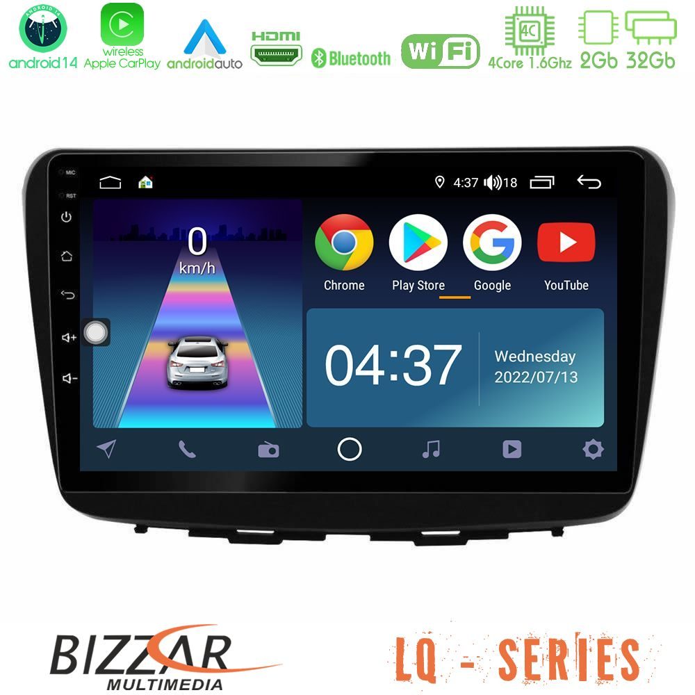 Bizzar LQ Series 4Core Android14 2+32GB Suzuki Baleno 2016-2021 Navigation Multimedia Tablet 9" Με Carplay & Android Auto