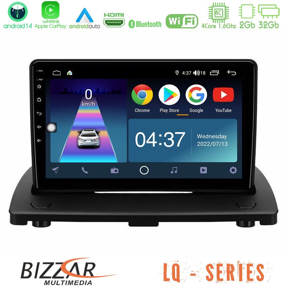 Bizzar LQ Series 4Core Android14 2+32GB Volvo XC90 2006-2014 Navigation Multimedia Tablet 9" Με Carplay & Android Auto