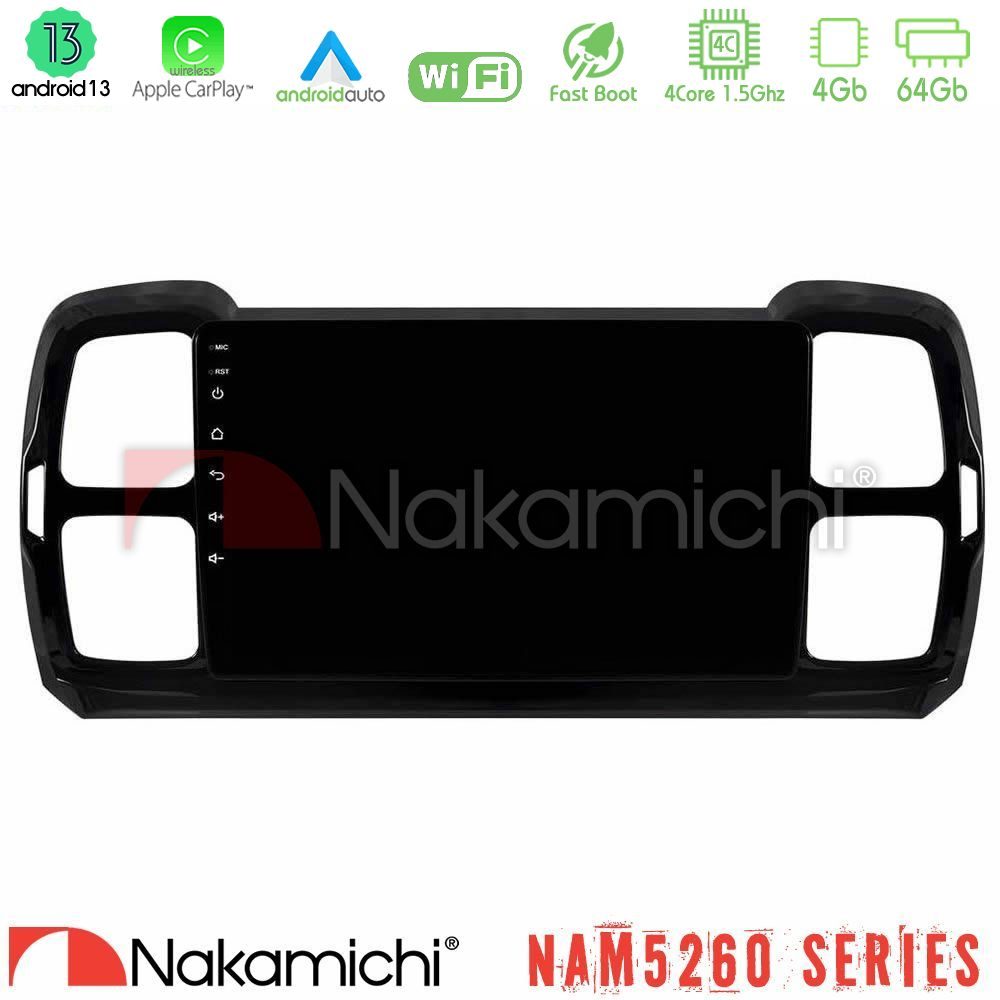 Nakamichi NAM5260 Series Citroen DS5 Aircross 2017-2021 4Core Android13 4+64GB Navigation Multimedia Tablet 9" Με Carplay & Android Auto
