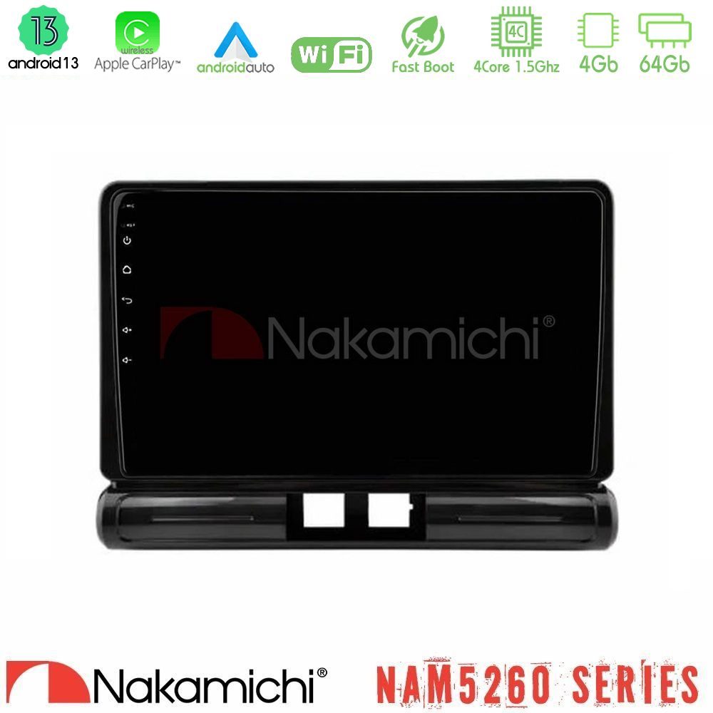Nakamichi NAM5260 Series 4Core Android13 4+64GB Citroen C3 2016-> Navigation Multimedia Tablet 9" Με Carplay & Android Auto