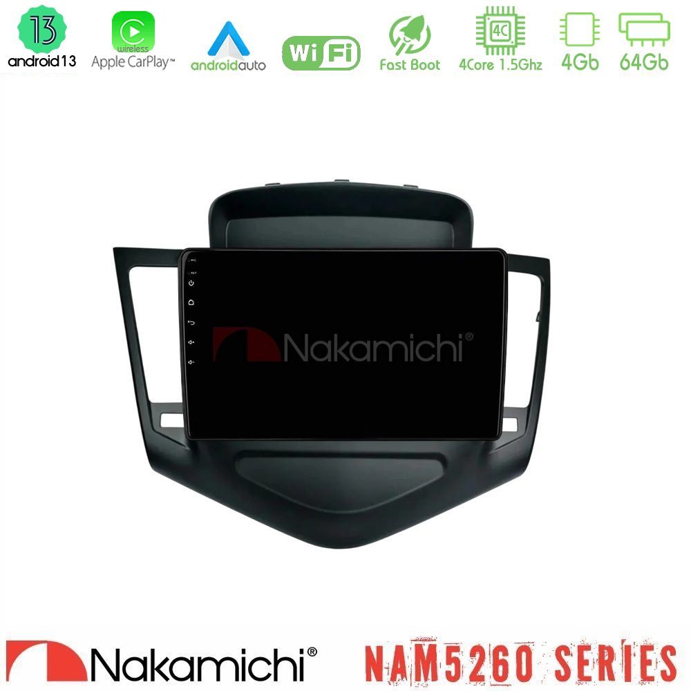 Nakamichi NAM5260 Series 4Core Android13 4+64GB Chevrolet Cruze 2009-2012 Navigation Multimedia Tablet 9" Με Carplay & Android Auto