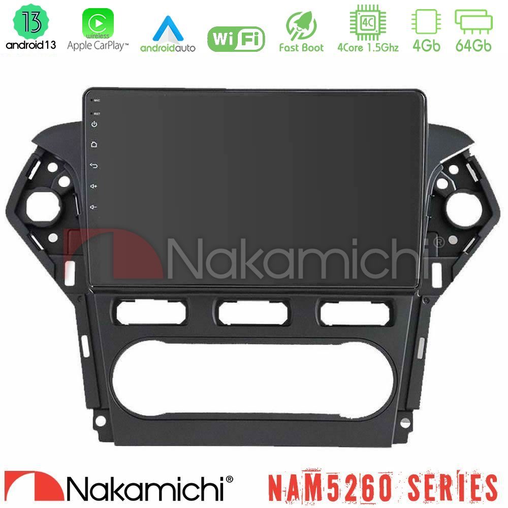 Nakamichi NAM5260 Series 4Core Android13 4+64GB Ford Mondeo 2011-2014 Navigation Multimedia Tablet 10" Με Carplay & Android Auto