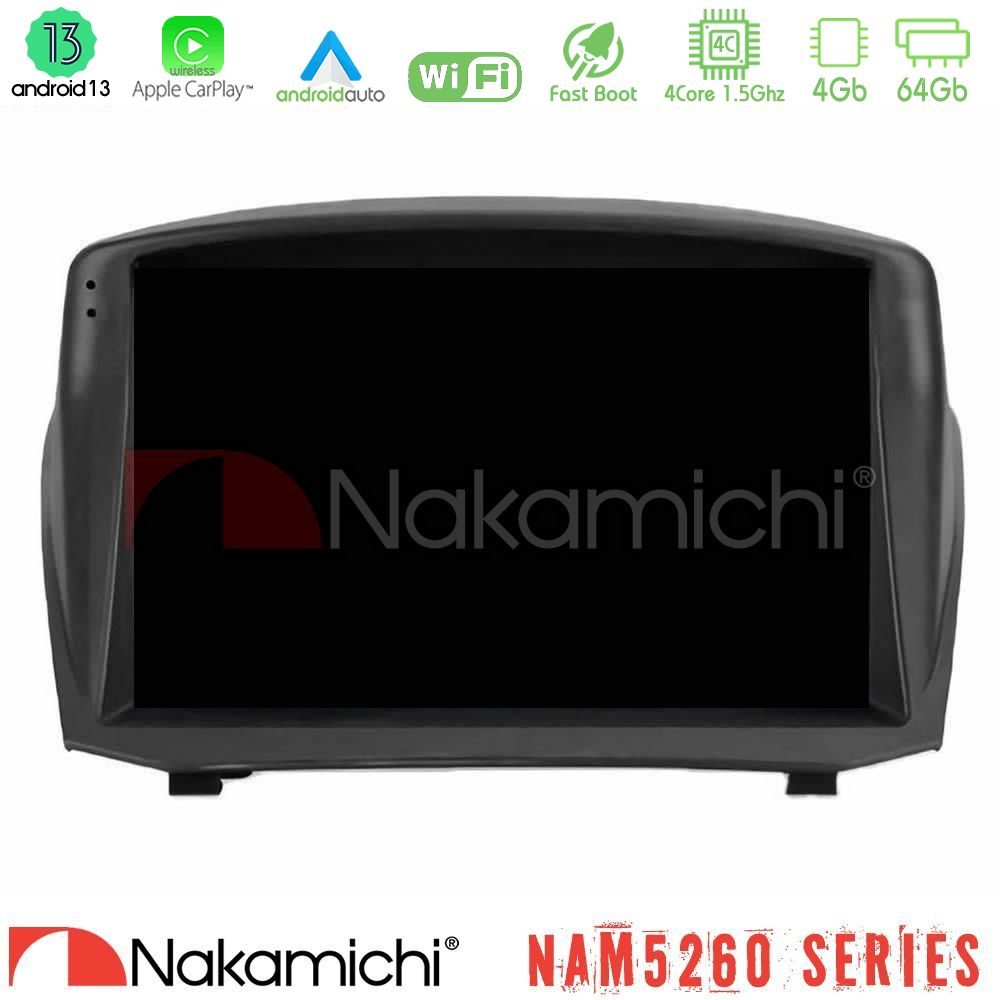 Nakamichi NAM5260 Series 4Core Android13 4+64GB Ford Fiesta 2008-2016 Navigation Multimedia Tablet 9" (Oem Style) Με Carplay & Android Auto
