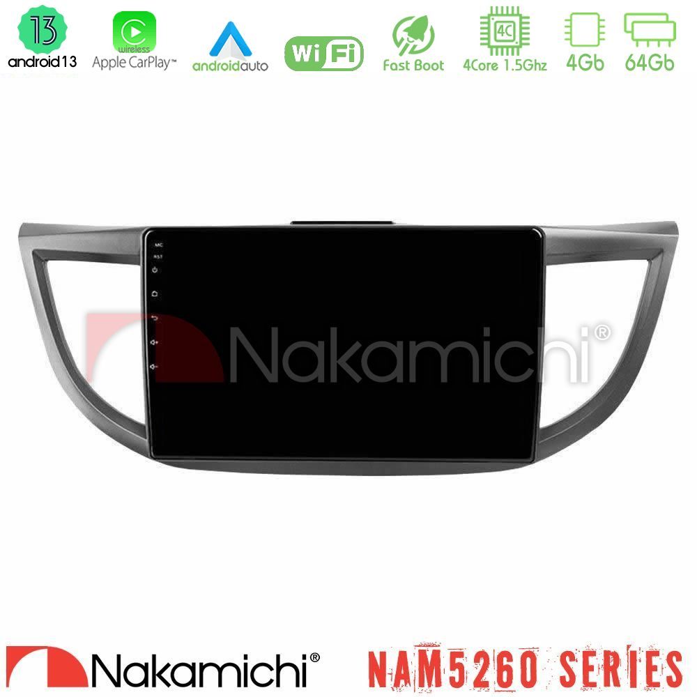 Nakamichi NAM5260 Series 4Core Android13 4+64GB Honda CRV 2012-2017 Navigation Multimedia Tablet 9" Με Carplay & Android Auto