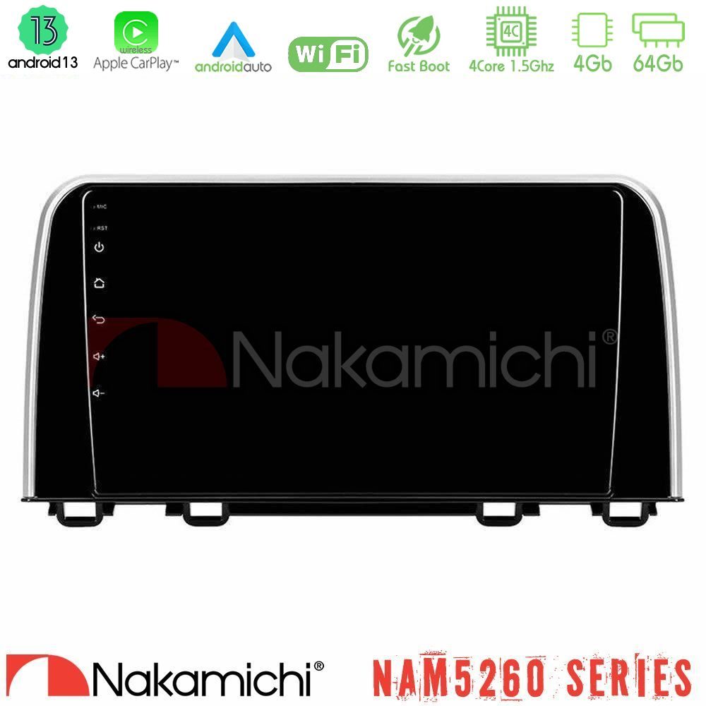 Nakamichi NAM5260 Series 4Core Android13 4+64GB Honda CR-V 2019-> Navigation Multimedia Tablet 10" Με Carplay & Android Auto
