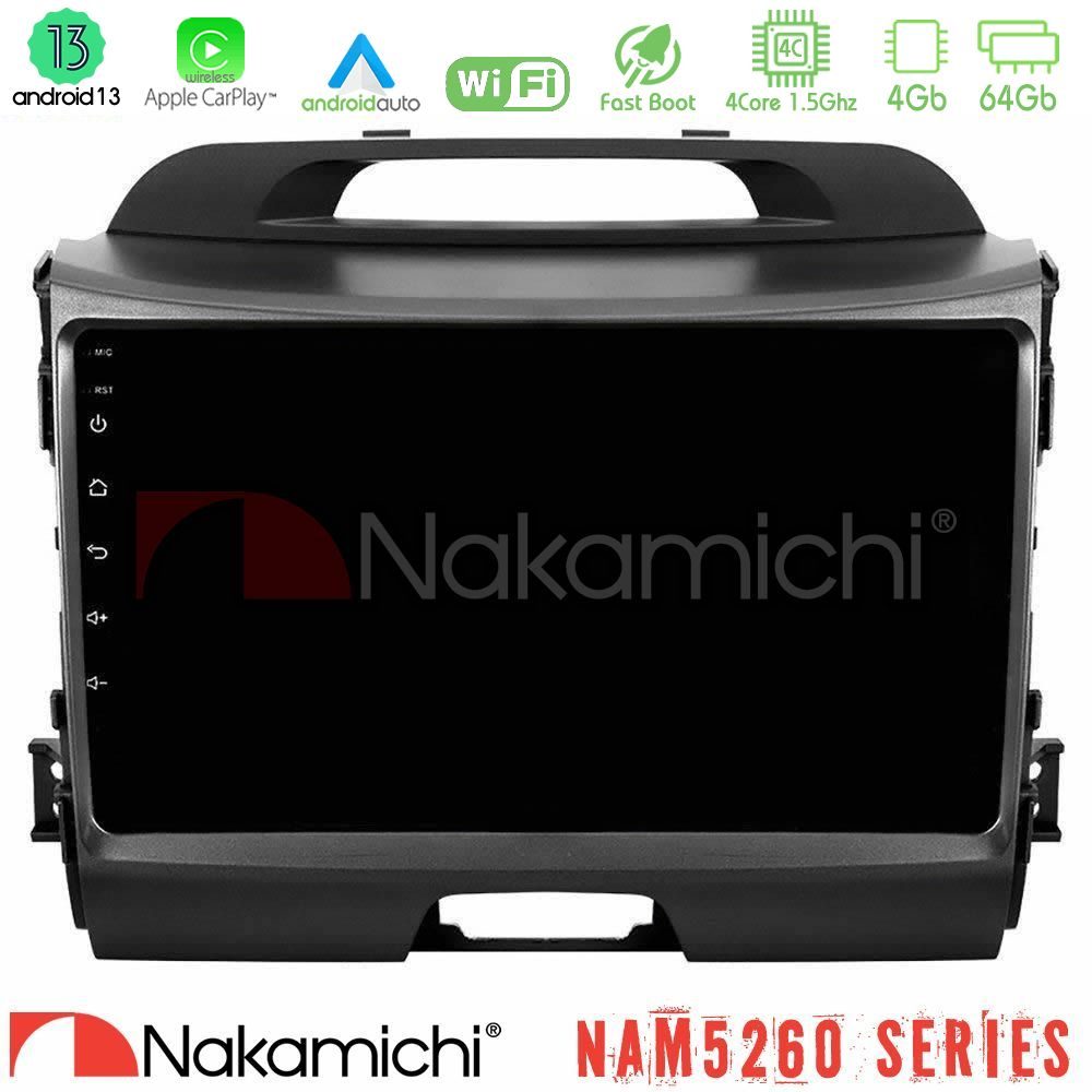 Nakamichi NAM5260 Series 4Core Android13 4+64GB Kia Sportage Navigation Multimedia Tablet 9" Με Carplay & Android Auto