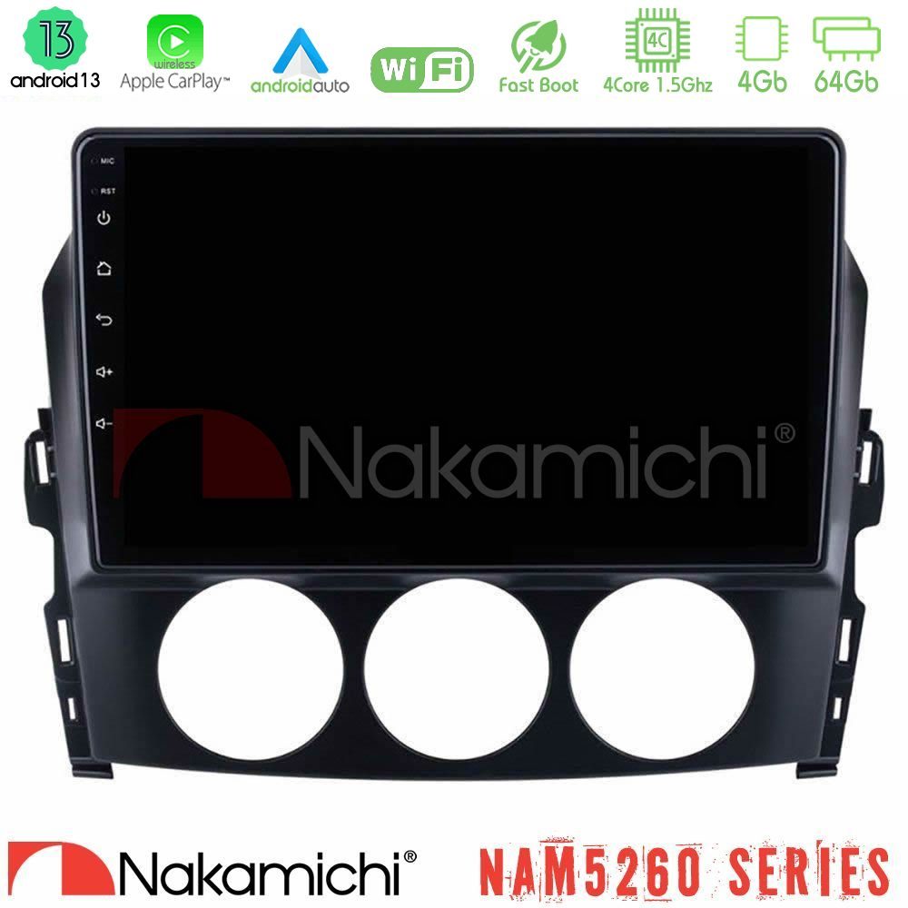 Nakamichi NAM5260 Series 4Core Android13 4+64GB Mazda MX-5 2006-2008 Navigation Multimedia Tablet 9" Με Carplay & Android Auto