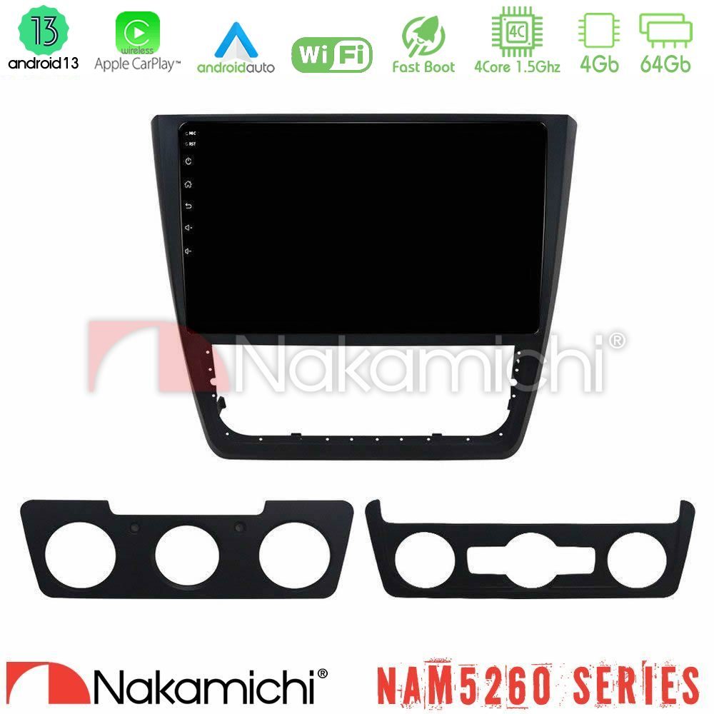 Nakamichi NAM5260 Series 4Core Android13 4+64GB Skoda Yeti 2009-> Navigation Multimedia Tablet 10" Με Carplay & Android Auto