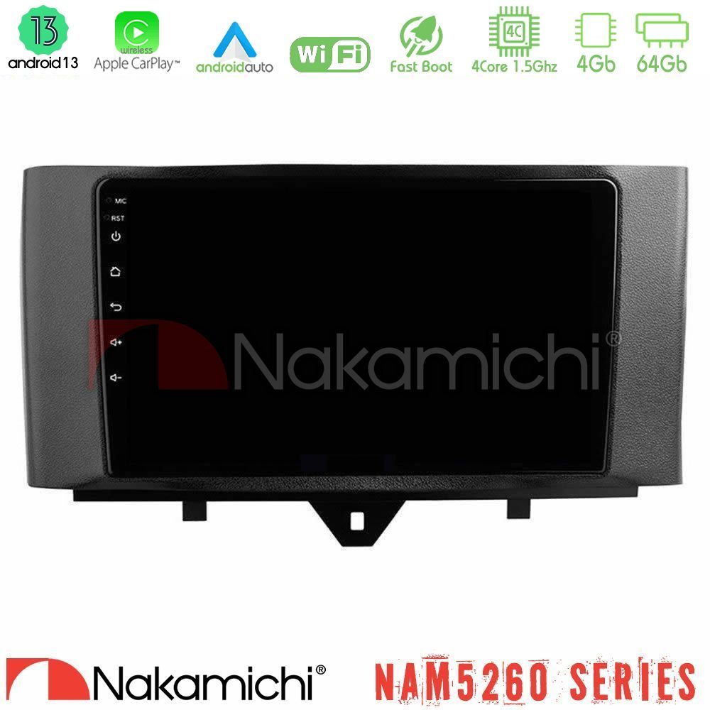 Nakamichi NAM5260 Series 4Core Android13 4+64GB Smart 451 Facelift Navigation Multimedia Tablet 9" Με Carplay & Android Auto