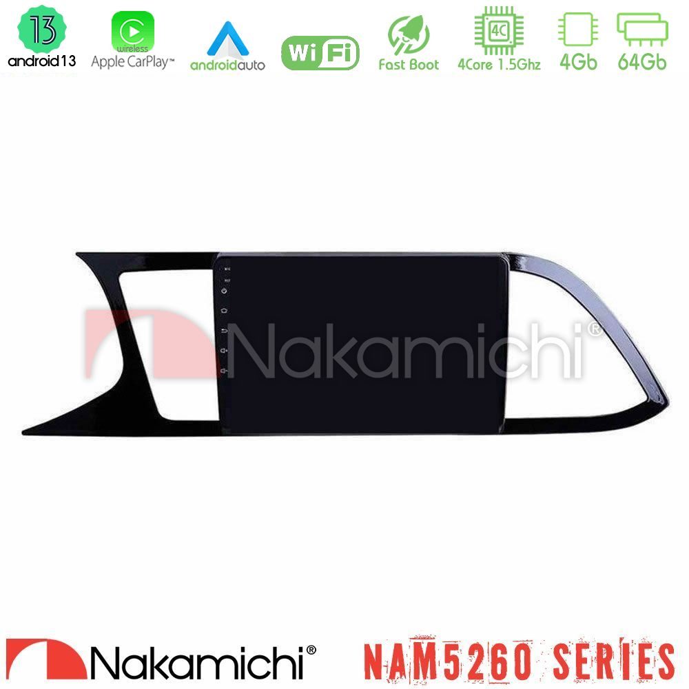 Nakamichi NAM5260 Series 4Core Android13 4+64GB Seat Leon 2013 – 2019 Navigation Multimedia Tablet 9" Με Carplay & Android Auto