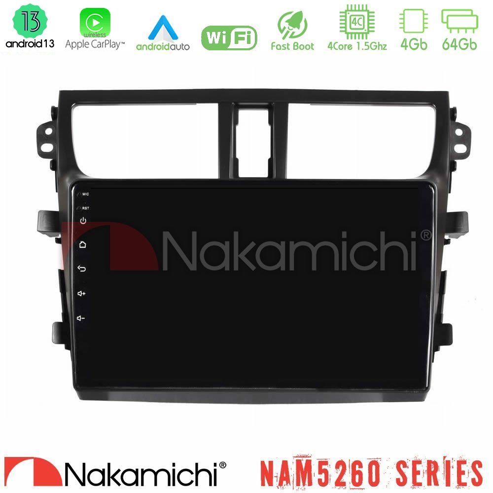 Nakamichi NAM5260 Series Suzuki Celerio 2014-2020 4Core Android13 4+64GB Navigation Multimedia Tablet 9" Με Carplay & Android Auto