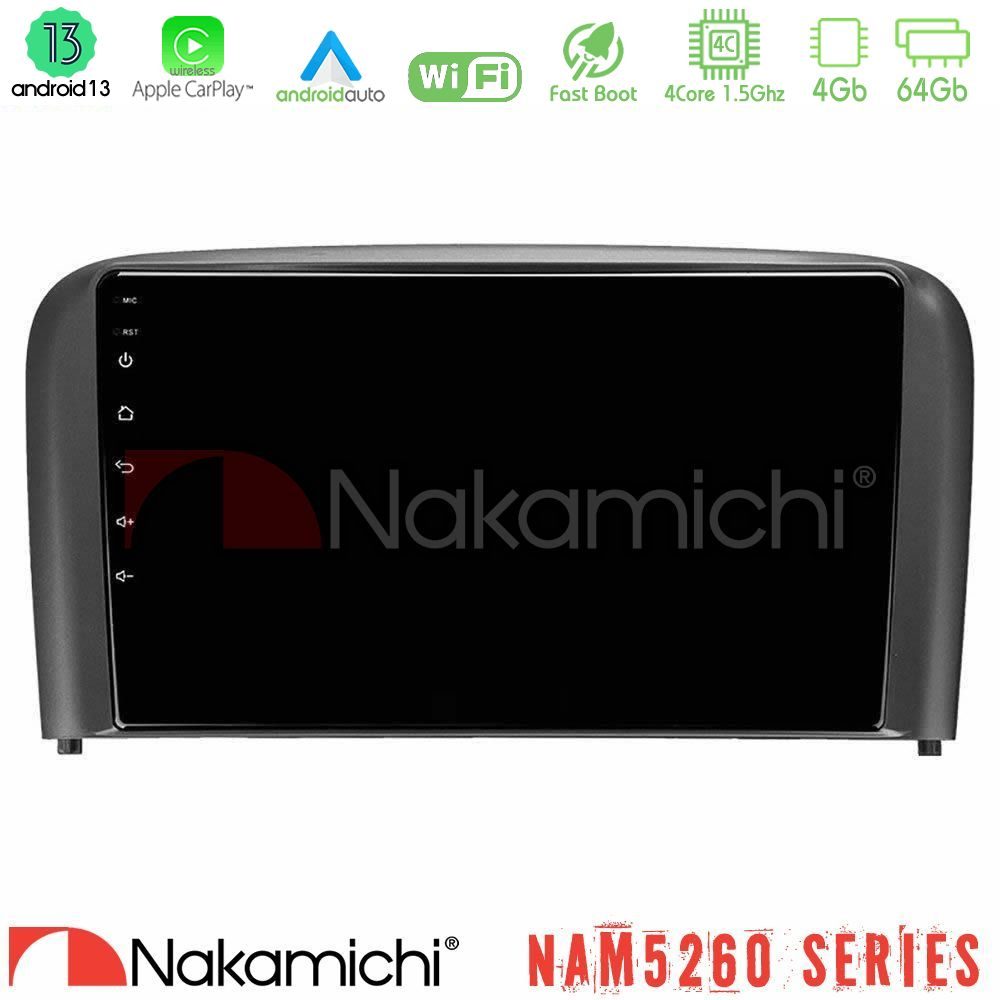 Nakamichi NAM5260 Series 4Core Android13 4+64GB Volvo S80 1998-2006 Navigation Multimedia Tablet 9" Με Carplay & Android Auto