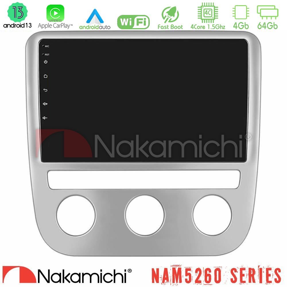 Nakamichi NAM5260 Series 4Core Android13 4+64GB VW Scirocco / Eos Navigation Multimedia Tablet 9" Με Carplay & Android Auto