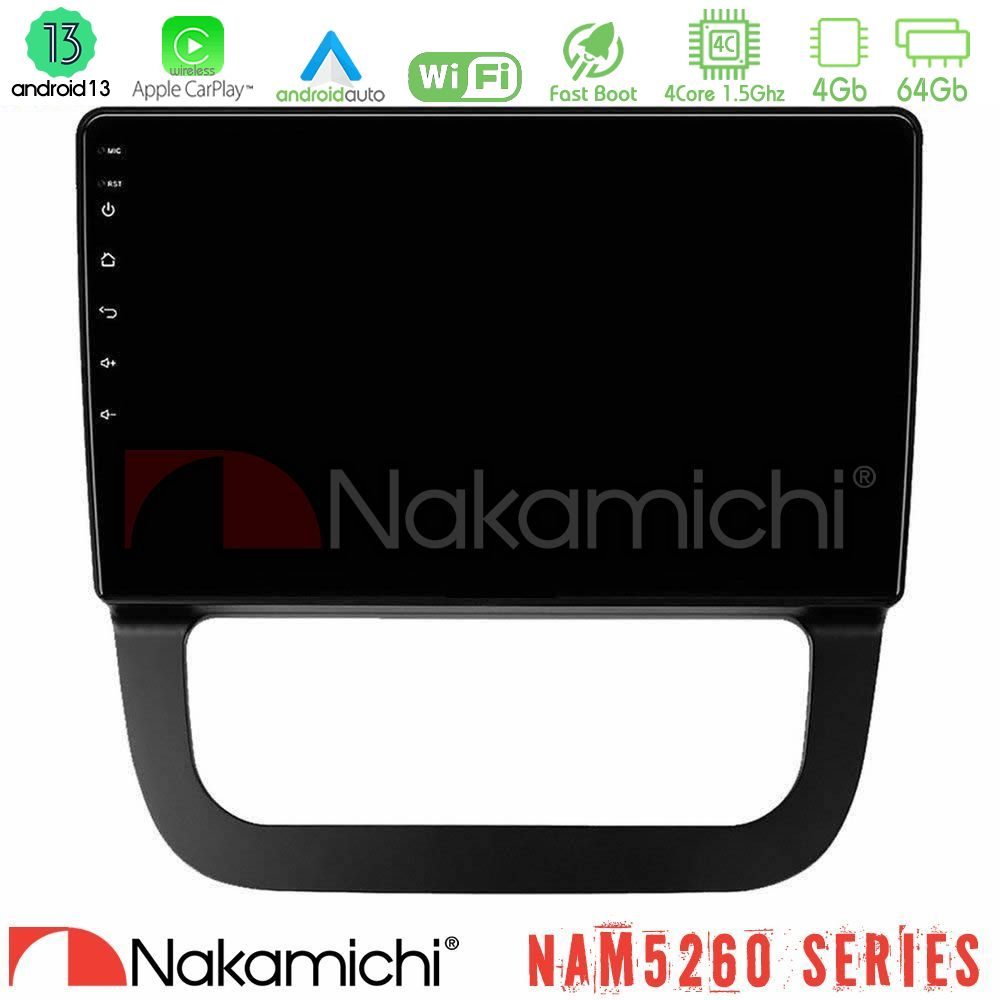 Nakamichi NAM5260 Series 4Core Android13 4+64GB VW Jetta Navigation Multimedia Tablet 10" Με Carplay & Android Auto
