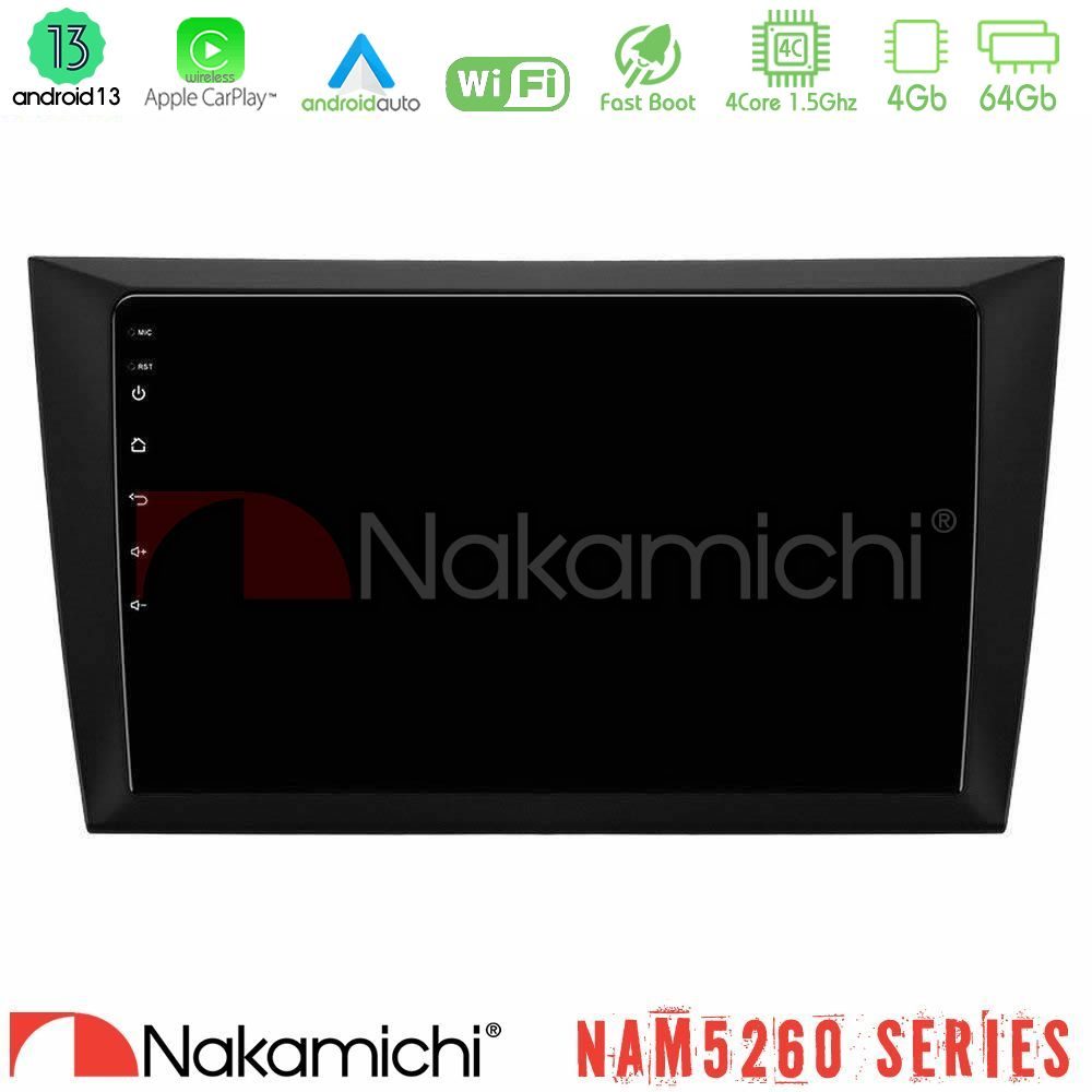 Nakamichi NAM5260 Series 4Core Android13 4+64GB Vw Golf 6 Navigation Multimedia Tablet 9" Με Carplay & Android Auto