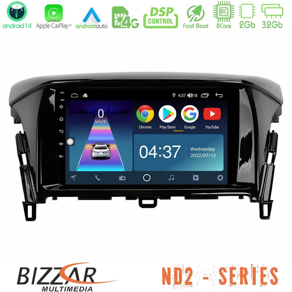 Bizzar ND2 Series 8Core Android14 2+32GB  Mitsubishi Eclipse Cross Navigation Multimedia Tablet 9" Με Carplay & Android Auto