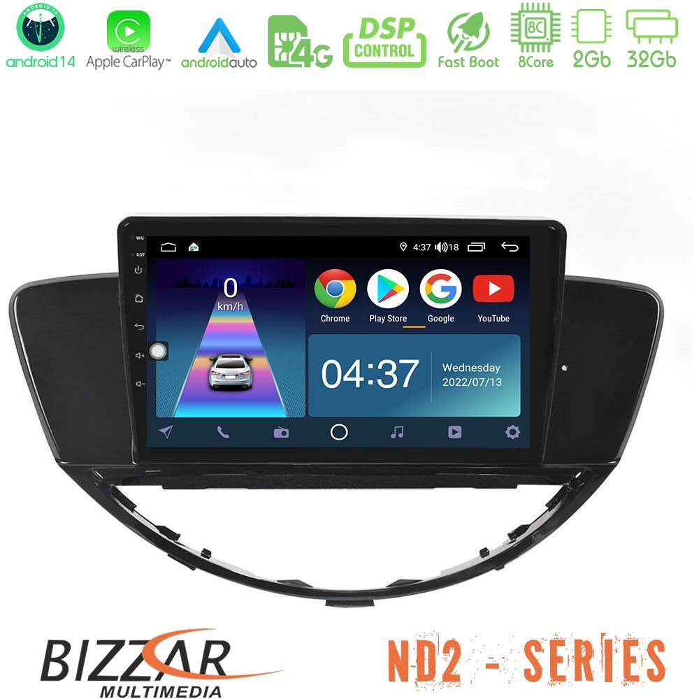 Bizzar ND2 Series 8Core Android14 2+32GB  Subaru Tribeca 2007-2014 Navigation Multimedia Tablet 9" Με Carplay & Android Auto
