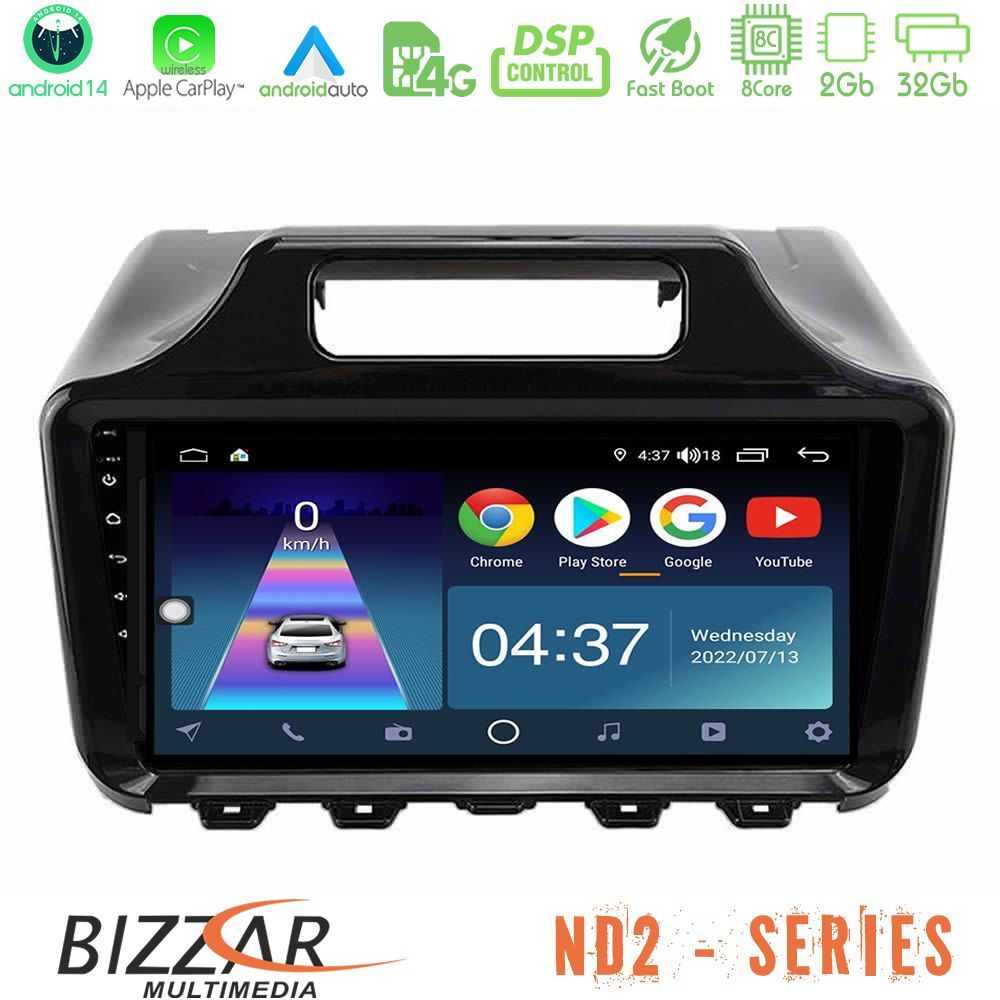 Bizzar ND2 Series 8Core Android14 2+32GB  Toyota iQ 2008 – 2015 Navigation Multimedia Tablet 9" Με Carplay & Android Auto