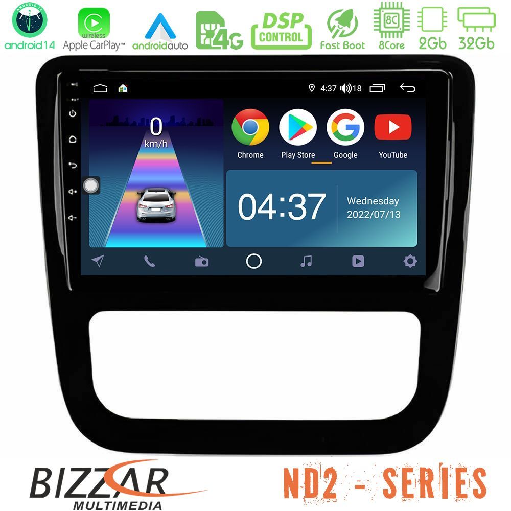 Bizzar ND2 Series 8Core Android14 2+32GB  VW Scirocco 2008-2014 Navigation Multimedia Tablet 9" (μαύρο γυαλιστερό) Με Carplay & Android Auto