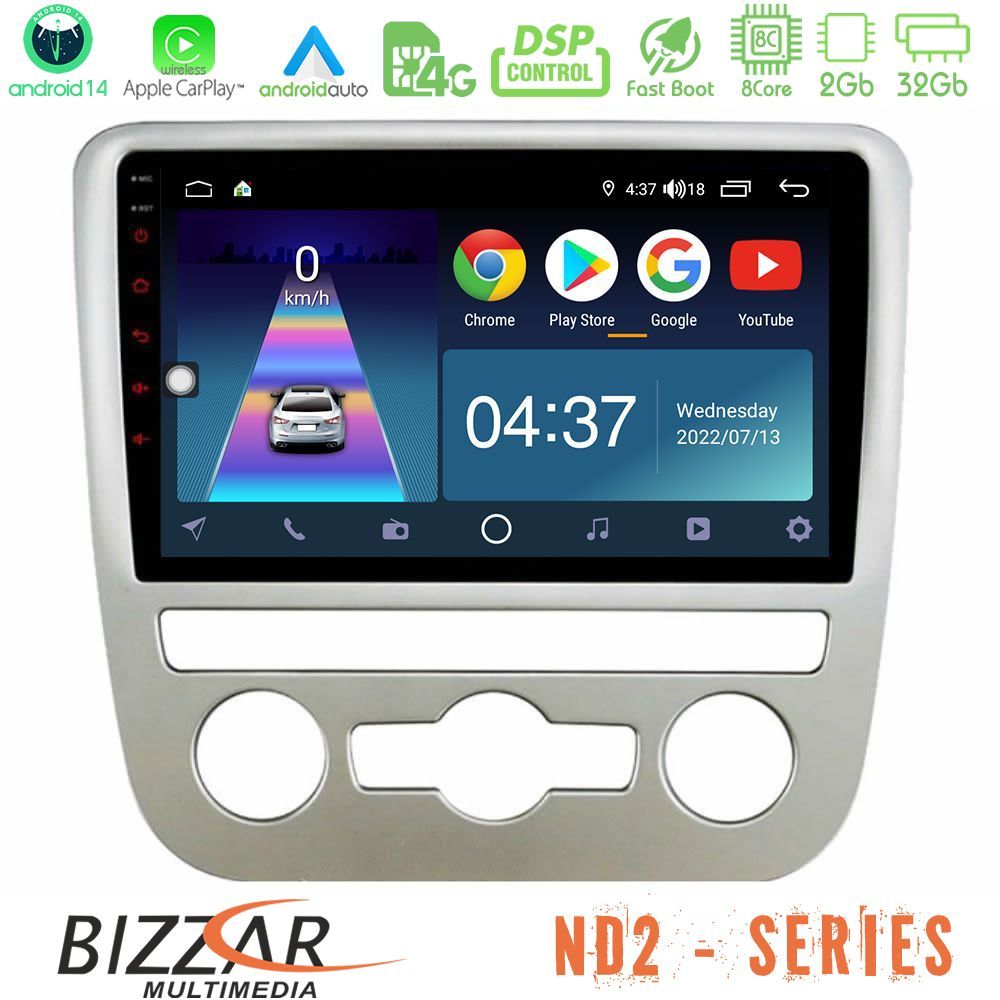 Bizzar ND2 Series 8Core Android14 2+32GB  VW Scirocco 2008 – 2014 Navigation Multimedia Tablet 9" Με Carplay & Android Auto