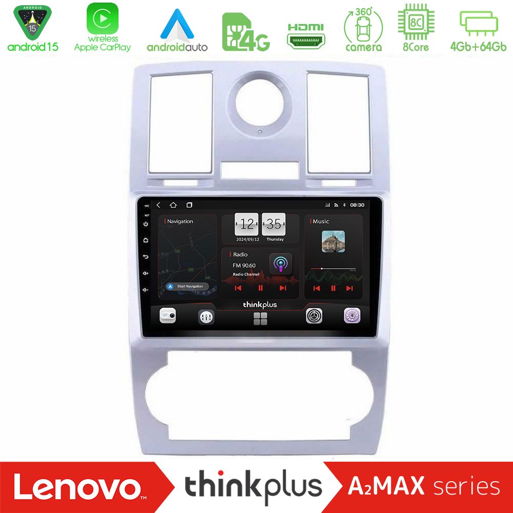 Lenovo Thinkplus A2MAX Series 8Core Android15 4+64GB  Chrysler 300C Navigation Multimedia Tablet 9"