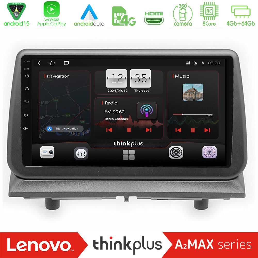 Lenovo Thinkplus A2MAX Series 8Core Android15 4+64GB  Dodge Nitro 2007-2011 Navigation Multimedia Tablet 9"