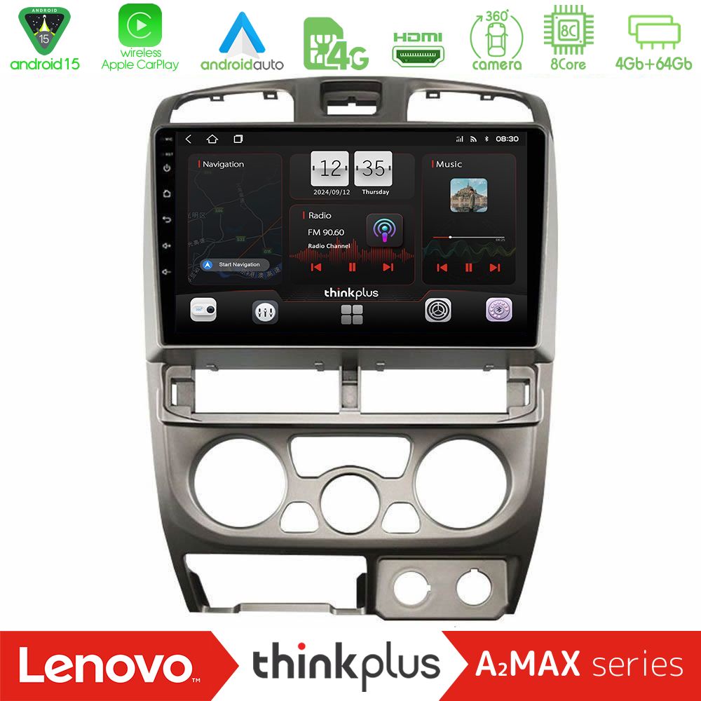 Lenovo Thinkplus A2MAX Series 8Core Android15 4+64GB  Isuzu D-Max 2004-2006 Navigation Multimedia Tablet 9"