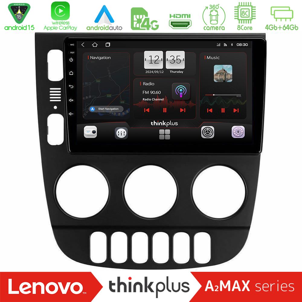 Lenovo Thinkplus A2MAX Series 8Core Android15 4+64GB  Mercedes ML Class 1998-2005 Navigation Multimedia Tablet 9"