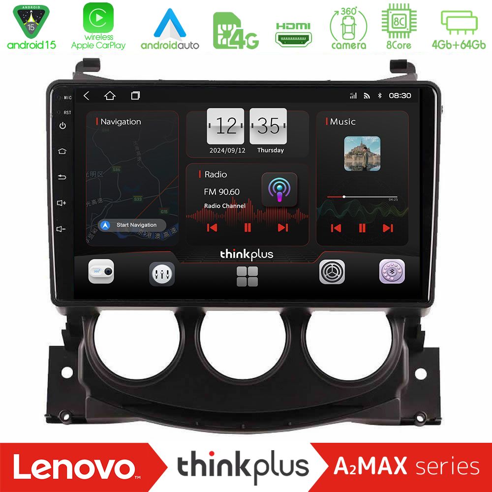 Lenovo Thinkplus A2MAX Series 8Core Android15 4+64GB  Nissan 370Z 2009-2013 Navigation Multimedia Tablet 9"