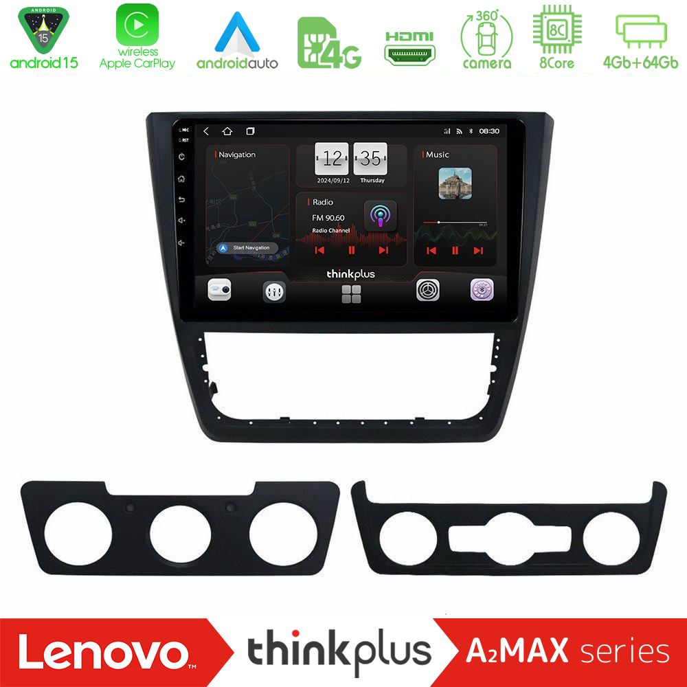 Lenovo Thinkplus A2MAX Series 8Core Android15 4+64GB  Skoda Yeti 2009-> Navigation Multimedia Tablet 10"