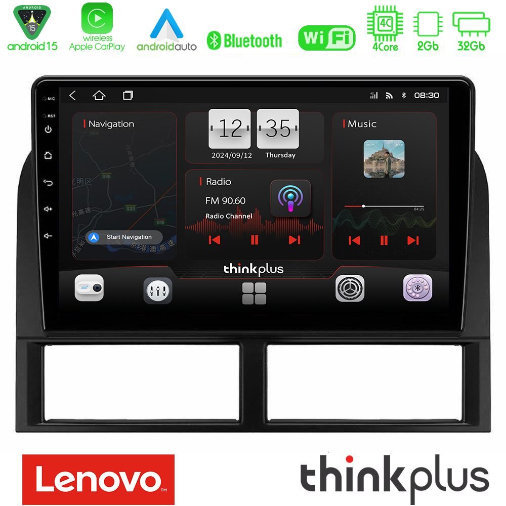 Lenovo Thinkplus Series 4Core Android15 2+32GB  Jeep Grand Cherokee 1999-2004 Navigation Multimedia Tablet 9" Με Carplay & Android Auto