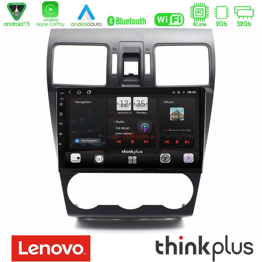 Lenovo Thinkplus Series 4Core Android15 2+32GB Subaru Forester 2015-2018 Navigation Multimedia Tablet 9" Με Carplay & Android Auto