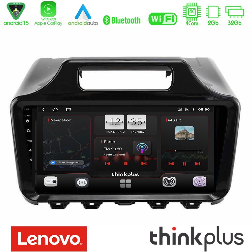 Lenovo Thinkplus Series 4Core Android15 2+32GB  Toyota iQ 2008 – 2015 Navigation Multimedia Tablet 9" Με Carplay & Android Auto Με Carplay & Android Auto