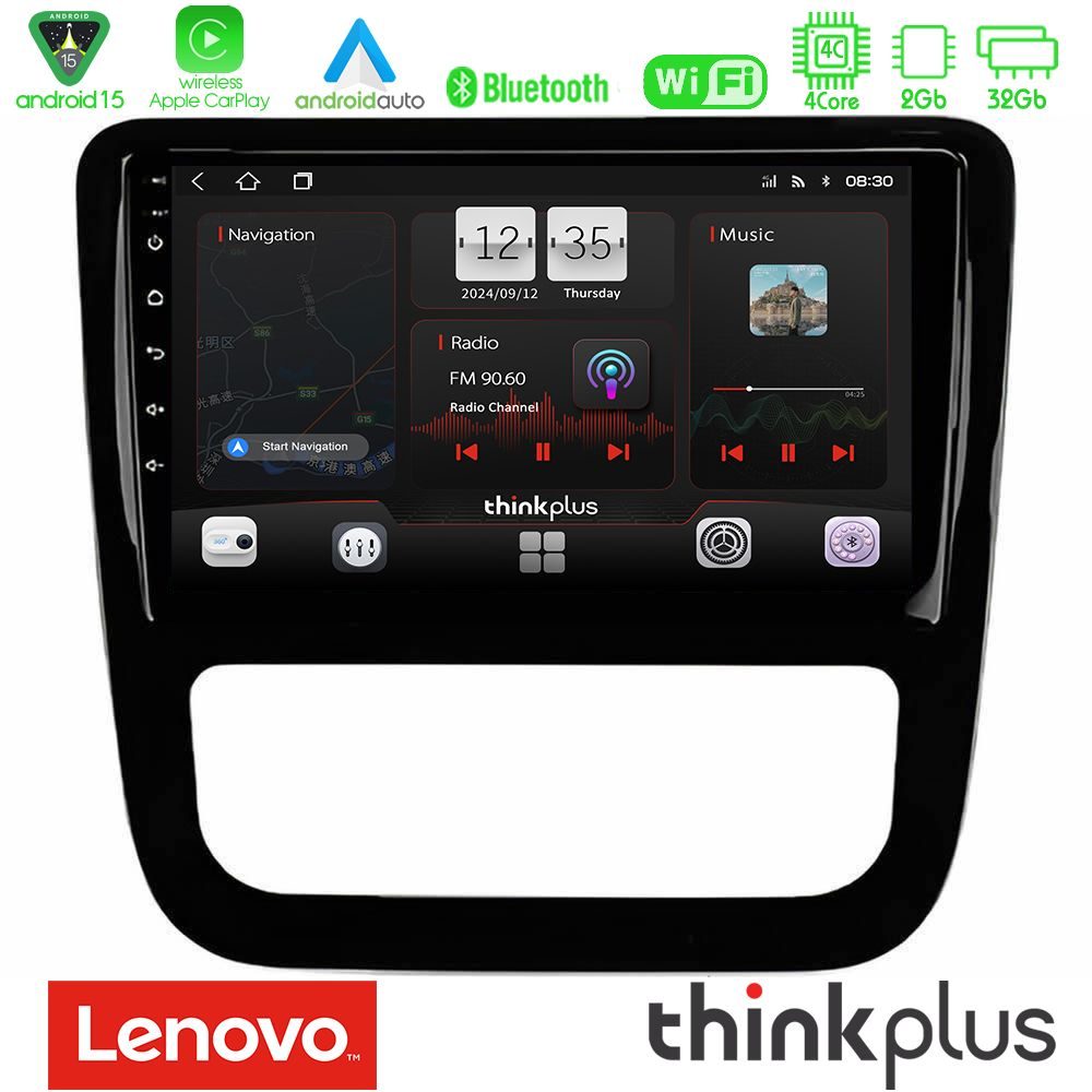 Lenovo Thinkplus Series 4Core Android15 2+32GB  VW Scirocco 2008-2014 Navigation Multimedia Tablet 9" (μαύρο γυαλιστερό) Με Carplay & Android Auto