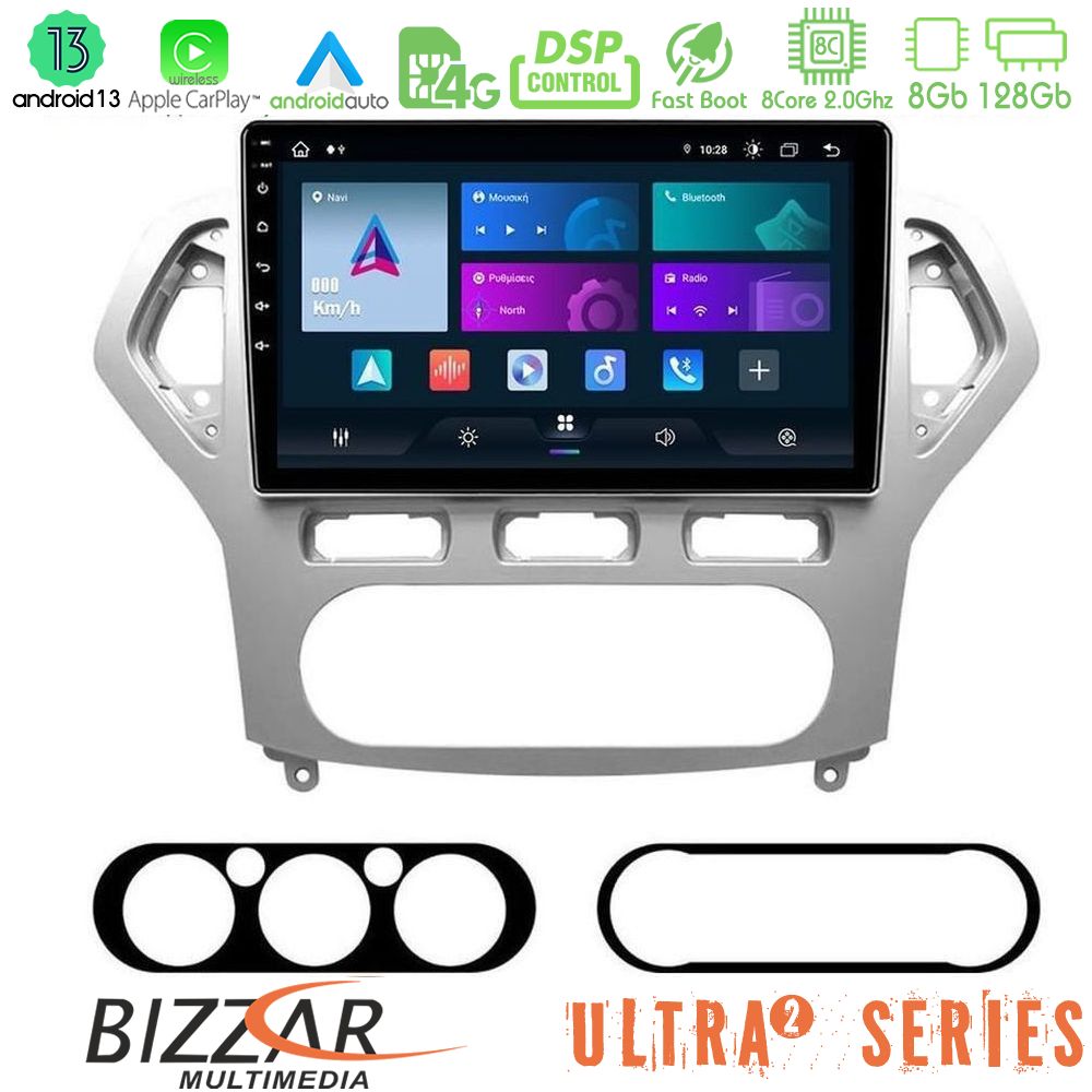 Bizzar Ultra Series Ford Mondeo 2007-2010 AUTO A/C 8core Android13 8+128GB Navigation Multimedia Tablet 10"