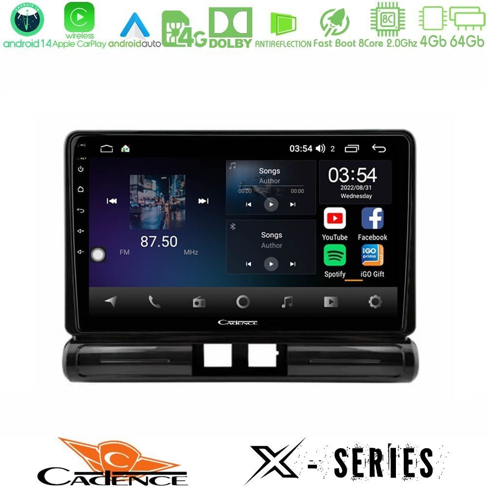 Cadence X Series Citroen C3 2016-> 8core Android 14 4+64GB Navigation Multimedia Tablet 9"