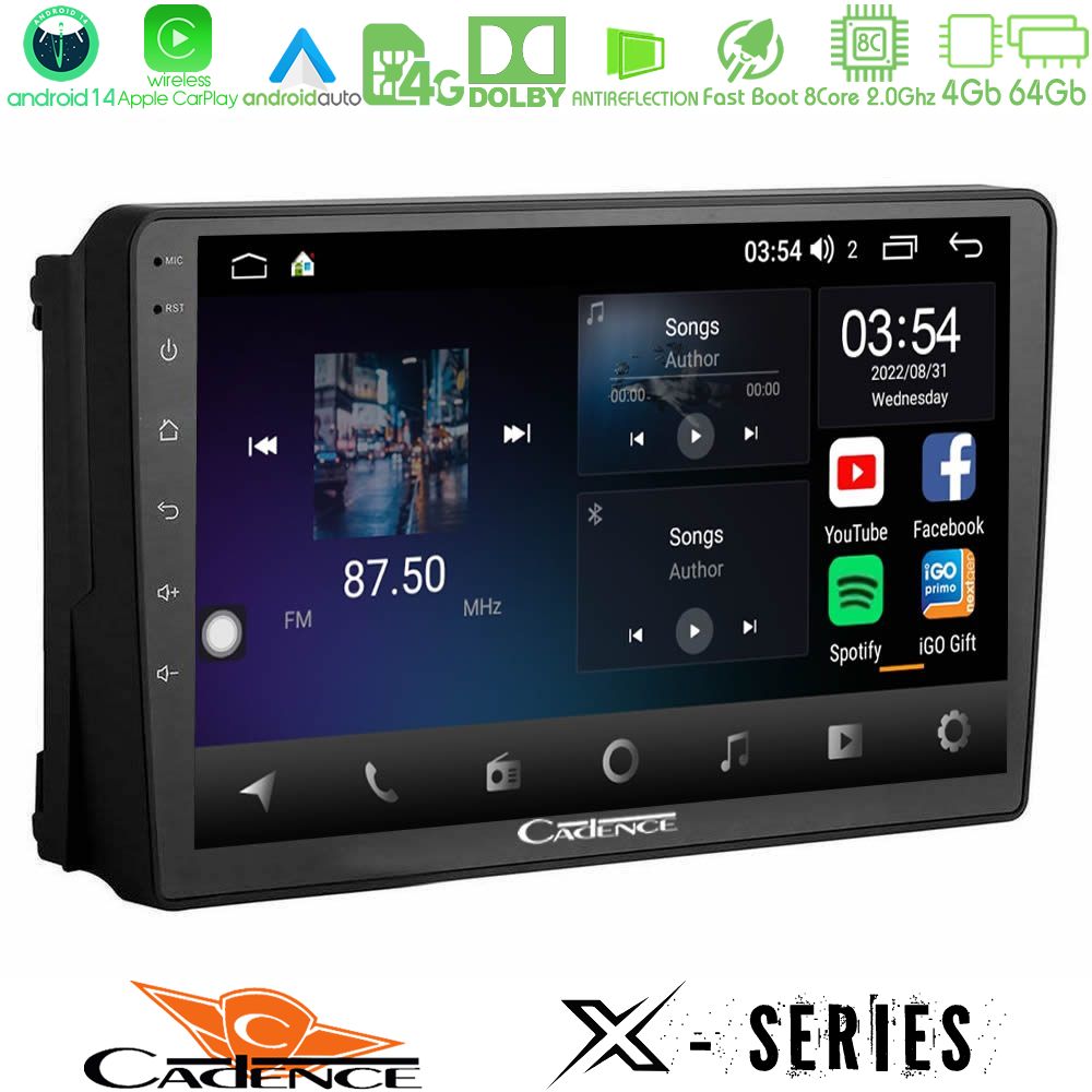 Cadence X Series Ford 2007-> 8core Android 14 4+64GB Navigation Multimedia Tablet 9"