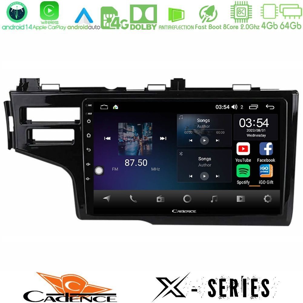 Cadence X Series Honda Jazz 2013-2020 8core Android 14 4+64GB Navigation Multimedia Tablet 9"