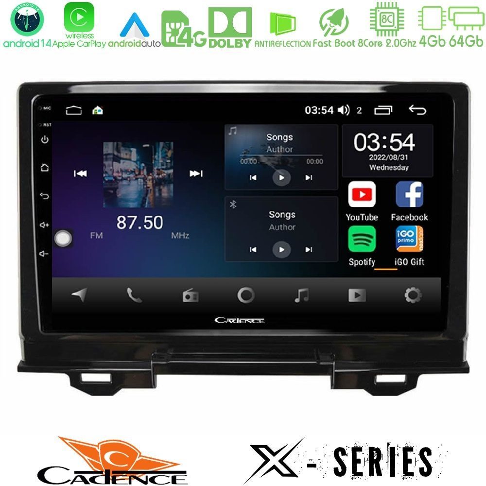 Cadence X Series Honda HR-V 2021-> 8core Android 14 4+64GB Navigation Multimedia Tablet 9"