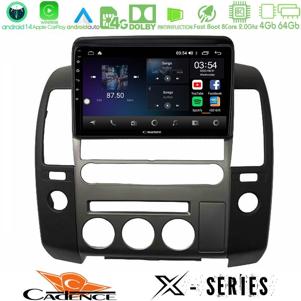 Cadence X Series Nissan Navara / Pathfinder 2006-2012 (με εργ.οθόνη) 8core Android 14 4+64GB Navigation Multimedia Tablet 9"
