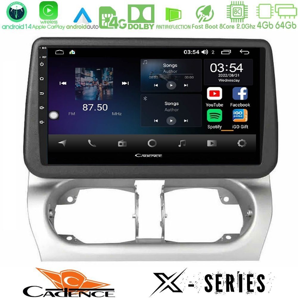 Cadence X Series Opel Corsa C/Combo C 8core Android 14 4+64GB Navigation Multimedia Tablet 9"